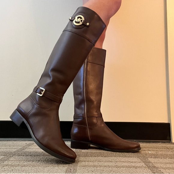 Michael Kors Brown Leather Boots - Picture 1 of 5